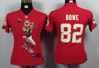 Cheap Women Nike Kansas City Chiefs 82 Bowe Red Portrait Fashion Game Jerseys