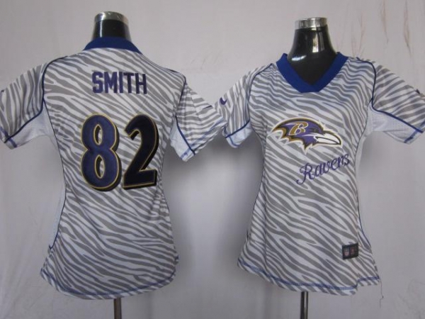 Cheap Women Nike Baltimore Ravens 82 Torrey Smith Women's FEM FAN Zebra Nike NFL Jerseys