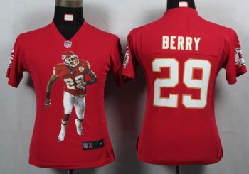 Cheap Women Nike Kansas City Chiefs 29 Berry Red Portrait Fashion Game Jerseys