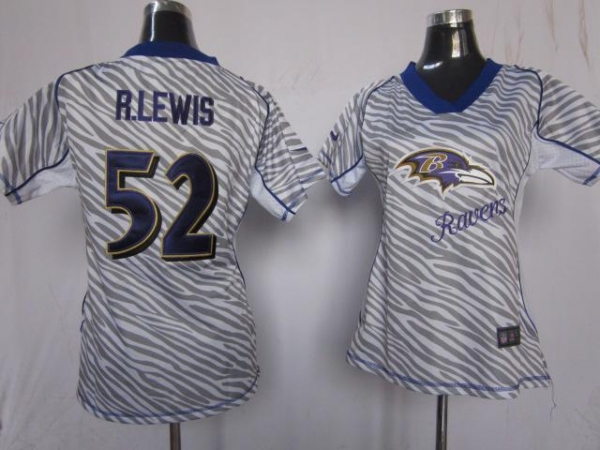 Cheap Women Nike Baltimore Ravens 52 Ray Lewis Women's FEM FAN Zebra Nike NFL Jerseys