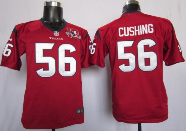 Kids Nike Houston Texans 56 Brian Cushing Red Nike NFL Jerseys W 10TH Patch Cheap