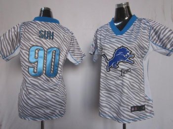 Cheap Women Nike Detroit Lions 90# Ndamukong Suh FEM FAN Zebra Nike NFL Jerseys