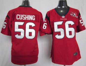 Cheap Women Nike Houston Texans 56 Brian Cushing Red Nike NFL Jerseys W 10TH Patch