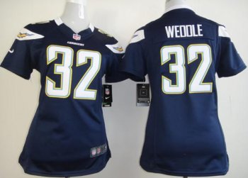 Cheap Women Nike San Diego Chargers 32 Eric Weddle Dark Blue NFL Jerseys