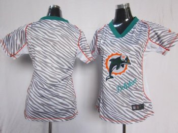 Cheap Women Nike Miami Dolphins Blank FEM FAN Zebra Nike NFL Jerseys