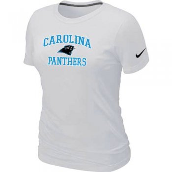 Cheap Women Carolina Panthers Heart & Soul White T-Shirt