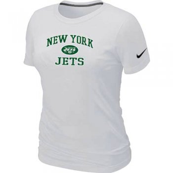 Cheap Women New York Jets Heart & Soul White T-Shirt