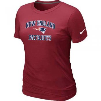 Cheap Women New England Patriots Heart & Soul Red T-Shirt