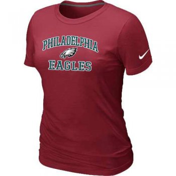 Cheap Women Philadelphia Eagles Heart & Soul Red T-Shirt