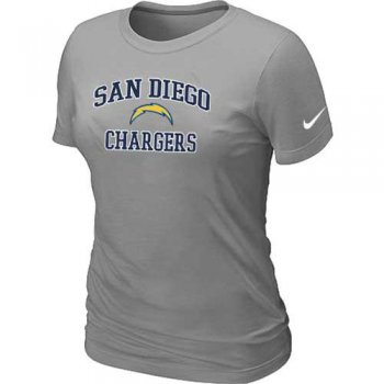 Cheap Women San Diego Charger Heart & Soul L.Grey T-Shirt