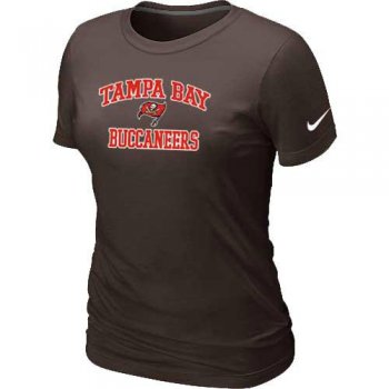 Cheap Women Tampa Bay Buccaneers Heart & Soul Brown T-Shirt