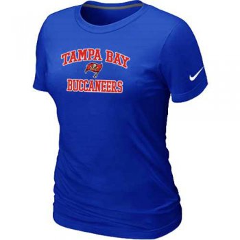 Cheap Women Tampa Bay Buccaneers Heart & Soul Blue T-Shirt