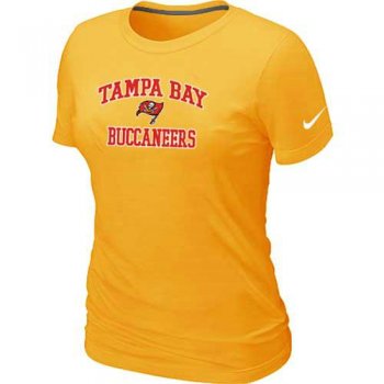 Cheap Women Tampa Bay Buccaneers Heart & Soul Yellow T-Shirt