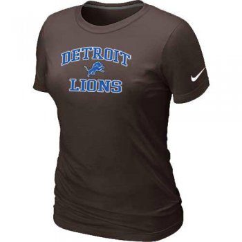 Cheap Women Detroit Lions Heart & Soul Brown T-Shirt