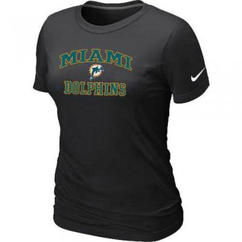 Cheap Women Miami Dolphins Heart & Soul Black T-Shirt