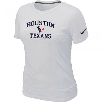 Cheap Women Houston Texans Heart & Soul White T-Shirt