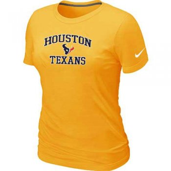 Cheap Women Houston Texans Heart & Soul Yellow T-Shirt