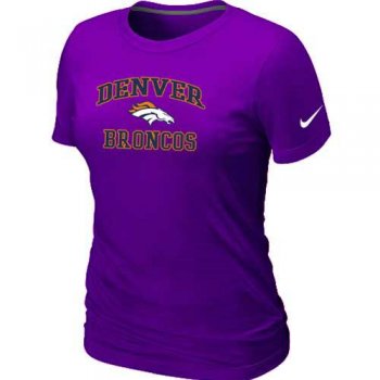 Cheap Women Danver Broncos Heart & Soul Purple T-Shirt