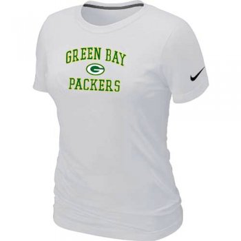 Cheap Women Green Bay Packers Heart & Soul White T-Shirt