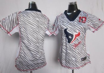 Cheap Womens Nike Houston Texans Blank FEM FAN Zebra Nike NFL Jerseys W 80th Patch