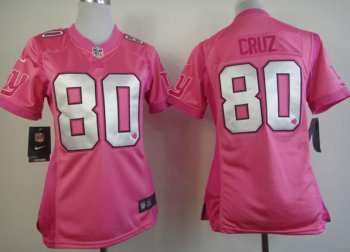 Cheap Women Nike New York Giants 80# Victor Cruz Pink Love's NFL Jerseys