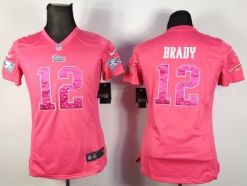 Cheap Women Nike New England Patriots 12 Tom Brady Pink