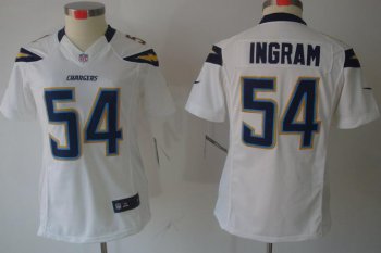 Cheap Women Nike San Diego Chargers #54 Melvin Ingram White Game LIMITED NFL Jerseys