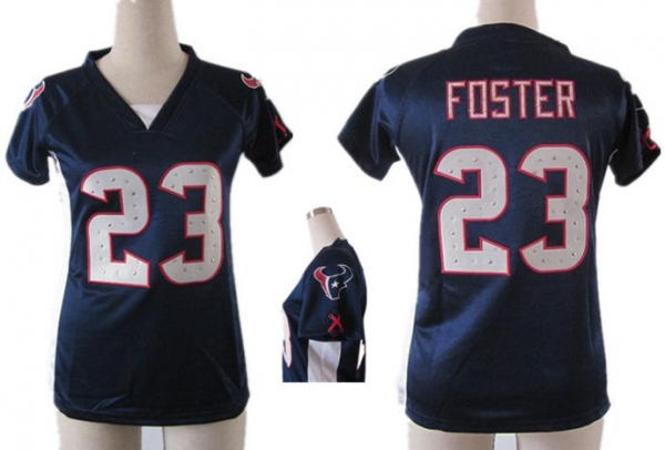 Cheap Women Nike Houston Texans #23 Arian Foster Blue Womens Draft Him II Top Jerseys