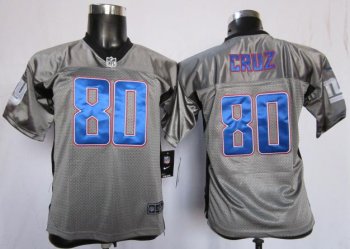 Kids Nike New York Giants #80 Victor Cruz Grey Shadow NFL Jerseys Cheap