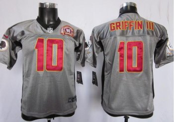 Kids Nike Washington Redskins 10# Robert Griffin III Grey Shadow NFL Jerseys W 80th Patch Cheap