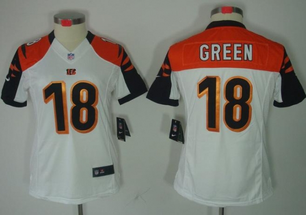 Cheap Women Nike Cincinnati Bengals 18# A.J.Green White Game LIMITED NFL Jerseys