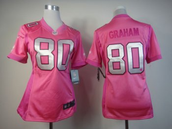 Cheap Women Nike New Orleans Saints 80# Jimmy Graham Pink Love's NFL Jersey