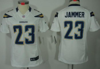 Cheap Women Nike San Diego Chargers #23 Quentin Jammer White Game LIMITED NFL Jerseys