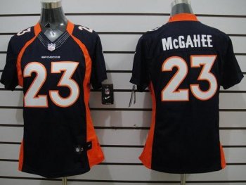 Cheap Women Nike Denver Broncos 23 Willis McGahee Blue Game LIMITED Nike NFL Jerseys