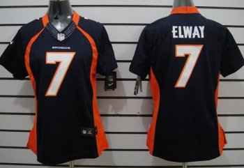 Cheap Women Nike Denver Broncos 7 John Elway Blue Game LIMITED Nike NFL Jerseys