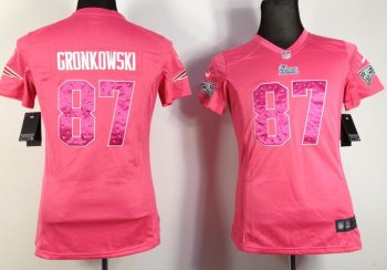 Cheap Women Nike New England Patriots 87 Rob Gronkowski Pink NFL Jerseys