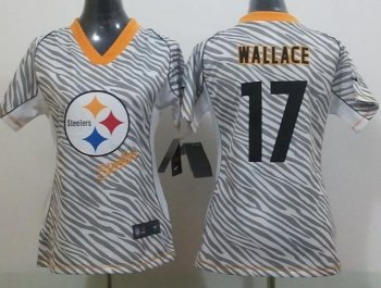 Cheap Women Nike Pittsburgh Steelers #17 Mike Wallace FEM FAN Zebra Nike NFL Jerseys