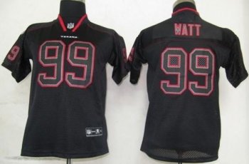 Kids Nike Houston Texans 99 Watt Lights Out Black NFL Jerseys Cheap