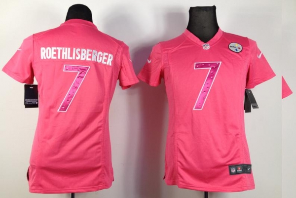 Cheap Women Nike Pittsburgh Steelers #7 Ben Roethlisberger Pink NFL Jerseys