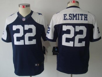 Kids Nike Dallas Cowboys 22 E.SMITH Blue Thankgivings Game LIMITED NFL Jerseys Cheap