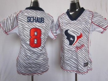 Cheap Women Nike Houston Texans 8 Matt Schaub FEM FAN Zebra Nike NFL Jerseys