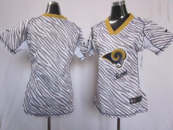 Cheap Women Nike St. Louis Rams Blank FEM FAN Zebra Nike NFL Jerseys