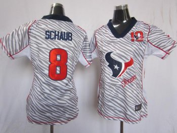 Cheap Women Nike Houston Texans 8 Matt Schaub FEM FAN Zebra Nike NFL Jerseys W 80th Patch