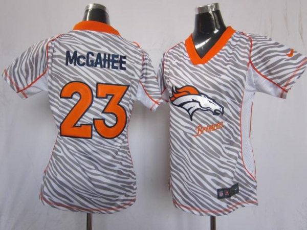 Cheap Women Nike Denver Broncos 23 Willis McGahee FEM FAN Zebra Nike NFL Jerseys