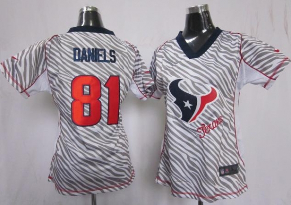 Cheap Women Nike Houston Texans #81 Owen Daniels FEM FAN Zebra Nike NFL Jerseys