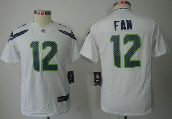 Kids Nike Seattle Seahawks 12# Fan White Game LIMITED NFL Jerseys Cheap