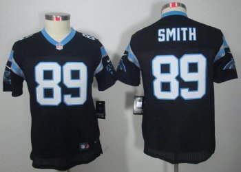 Kids Nike Carolina Panthers #89 Steve Smith Black Game LIMITED NFL Jerseys Cheap