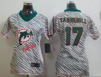 Cheap Women Nike Miami Dolphins 17# Ryan Tannehill Women's FEM FAN Zebra Nike NFL Jerseys