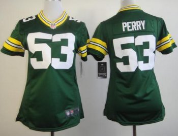 Cheap Women Nike Green Bay Packers 53 Perry Green NFL Jerseys