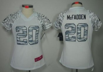 Cheap Women Nike Oakland Raiders #20 Darren McFadden Zebra Field Flirt Fashion NFL Jersey